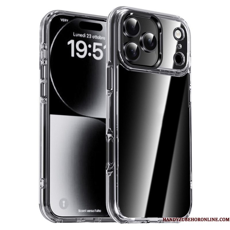 Case Hoesje iPhone 17 Pro Max Telefoonhoesje Ipaky Transparant Metalen Lensframe