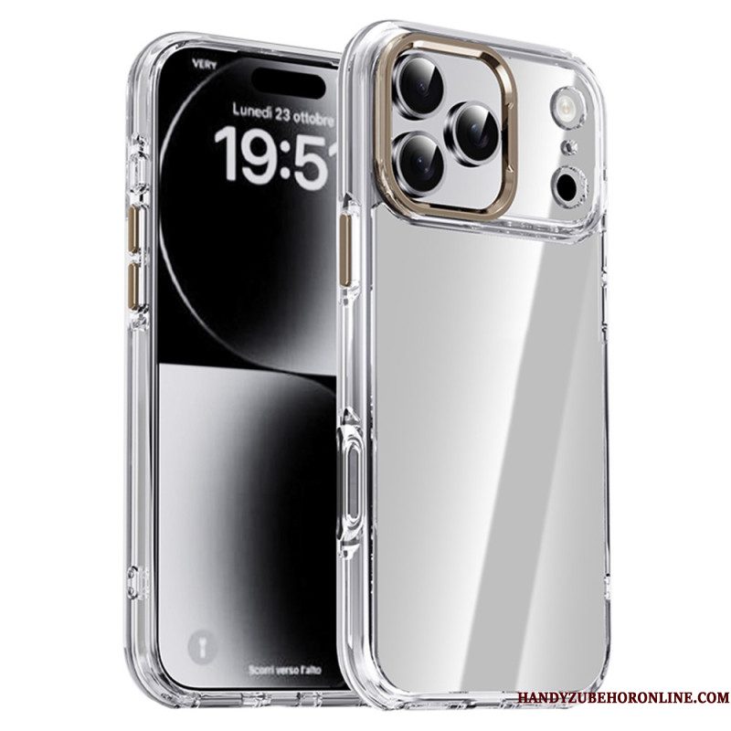 Case Hoesje iPhone 17 Pro Max Telefoonhoesje Ipaky Transparant Metalen Lensframe