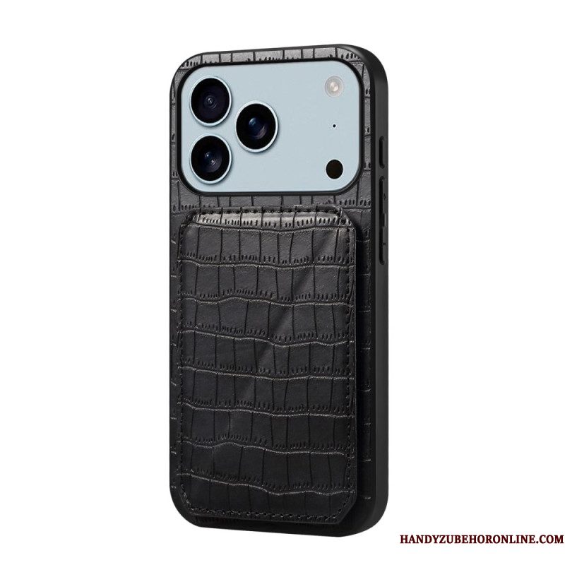 Case Hoesje iPhone 17 Pro Max Telefoonhoesje Kaarthouder Met Krokodillenprint