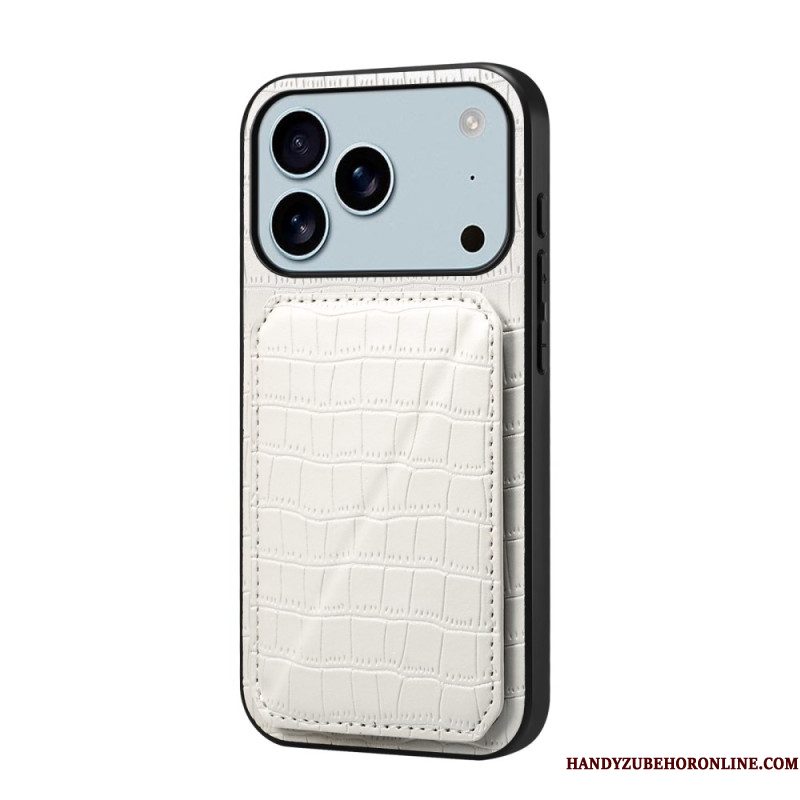 Case Hoesje iPhone 17 Pro Max Telefoonhoesje Kaarthouder Met Krokodillenprint