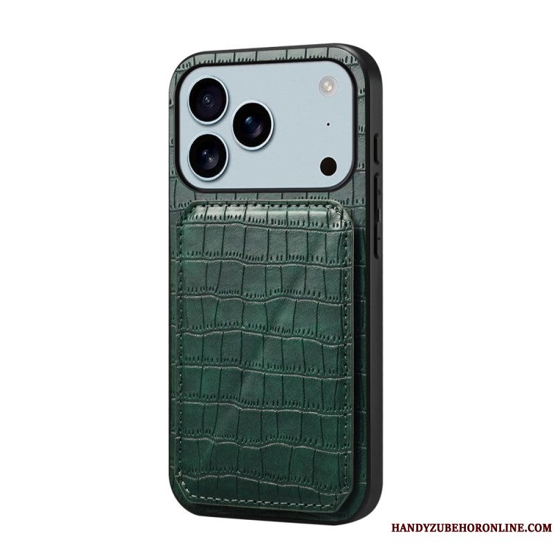 Case Hoesje iPhone 17 Pro Max Telefoonhoesje Kaarthouder Met Krokodillenprint