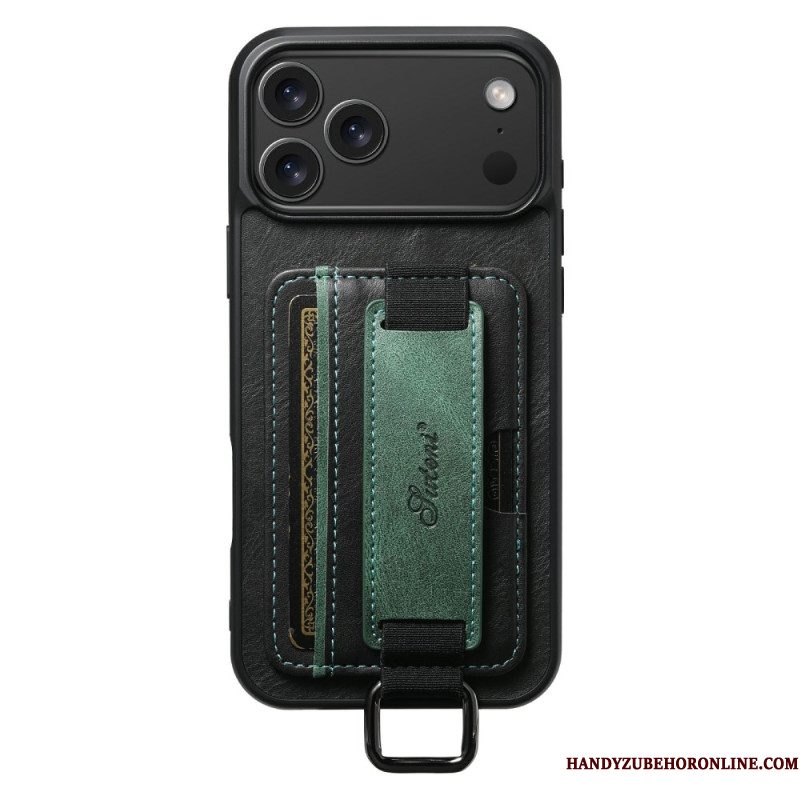Case Hoesje iPhone 17 Pro Max Telefoonhoesje Suteni Kaarthouder En Band