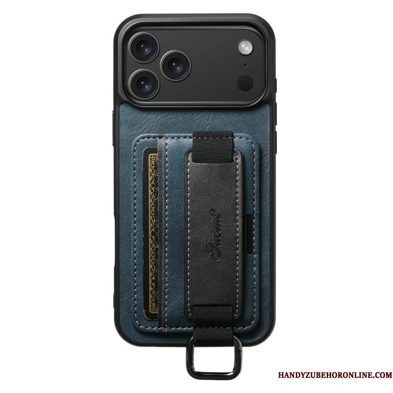 Case Hoesje iPhone 17 Pro Max Telefoonhoesje Suteni Kaarthouder En Band
