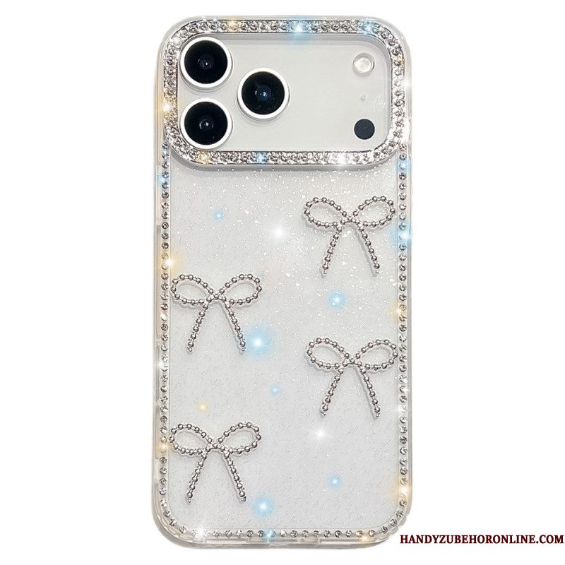 Case Hoesje iPhone 17 Pro Max Telefoonhoesje Vlinder- En Glitterdecoratie