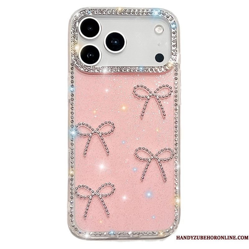 Case Hoesje iPhone 17 Pro Max Telefoonhoesje Vlinder- En Glitterdecoratie