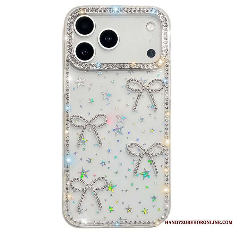 Case Hoesje iPhone 17 Pro Max Telefoonhoesje Vlinder- En Glitterdecoratie