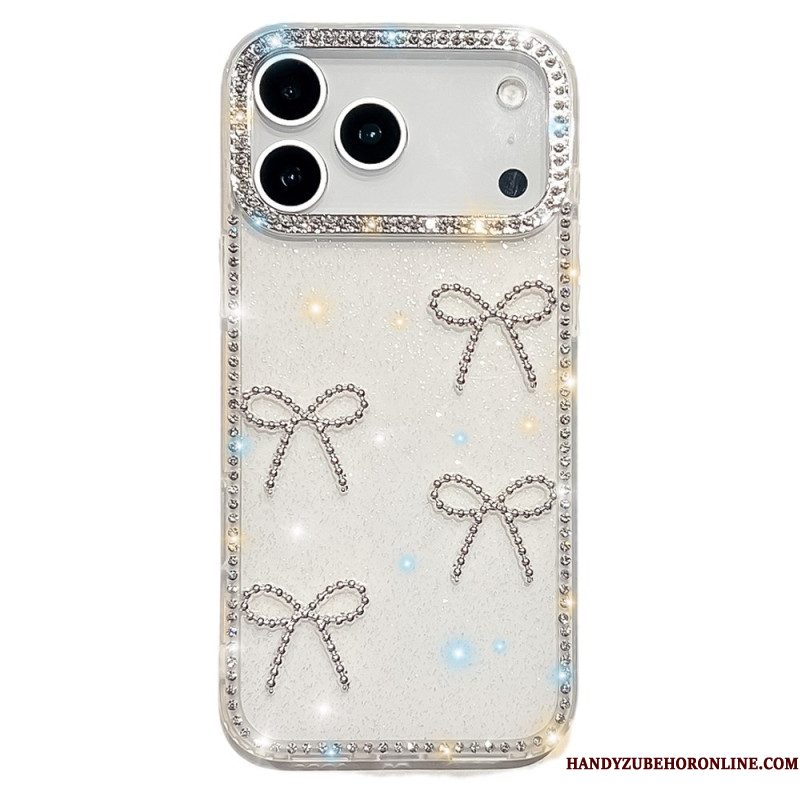 Case Hoesje iPhone 17 Pro Max Telefoonhoesje Vlinder- En Glitterdecoratie