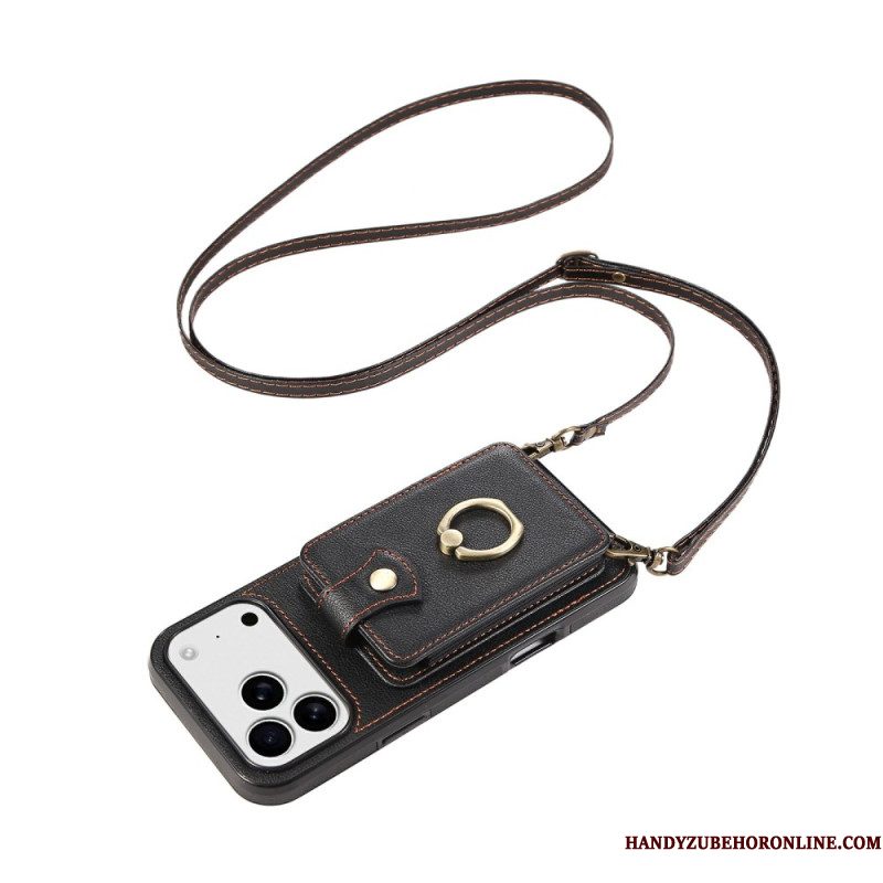 Case Hoesje iPhone 17 Pro Telefoonhoesje Kaarthouder Voor Meerdere Kaarten En Schouderband