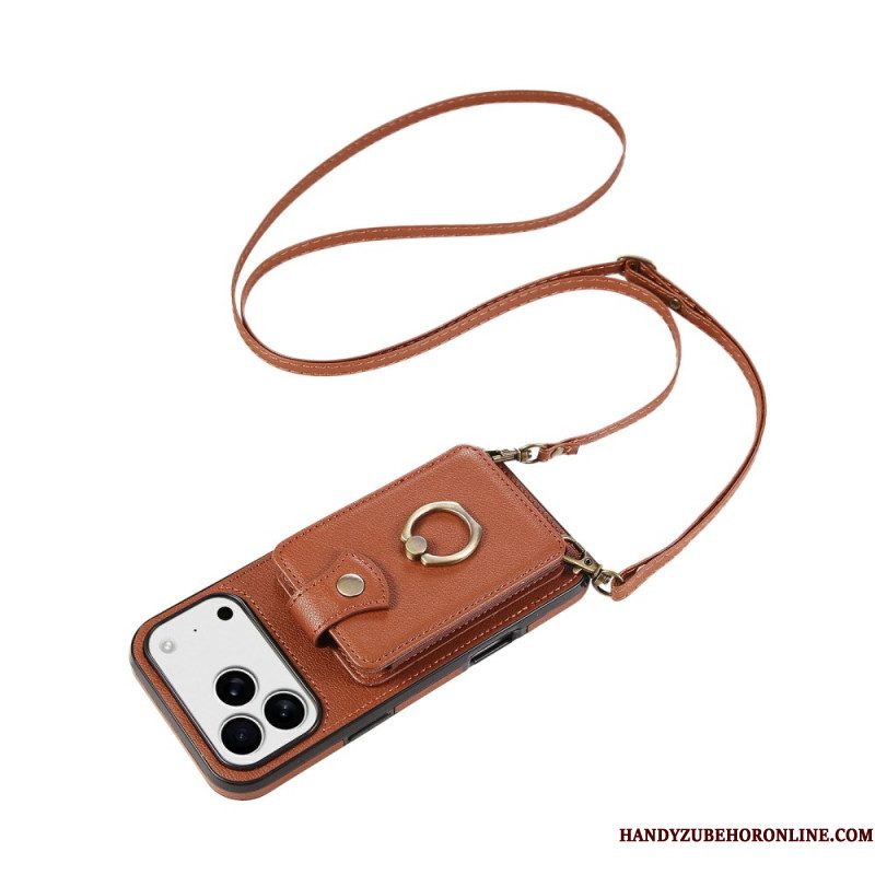 Case Hoesje iPhone 17 Pro Telefoonhoesje Kaarthouder Voor Meerdere Kaarten En Schouderband