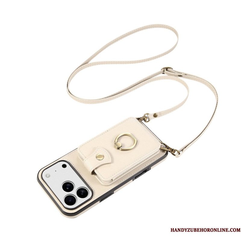 Case Hoesje iPhone 17 Pro Telefoonhoesje Kaarthouder Voor Meerdere Kaarten En Schouderband