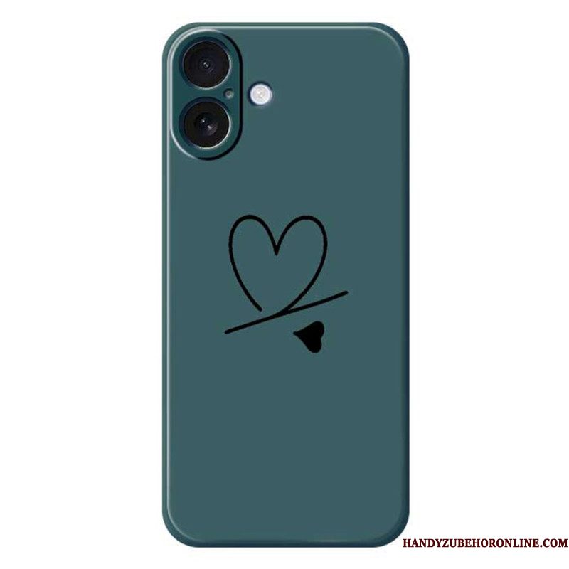 Case Hoesje iPhone 17 Telefoonhoesje Hartje Van Vloeibare Siliconen