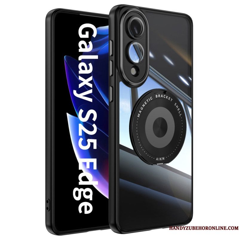 Cover Hoesje Samsung Galaxy S25 5g Edge Telefoonhoesje Draaibare Houder En Lensbeschermer