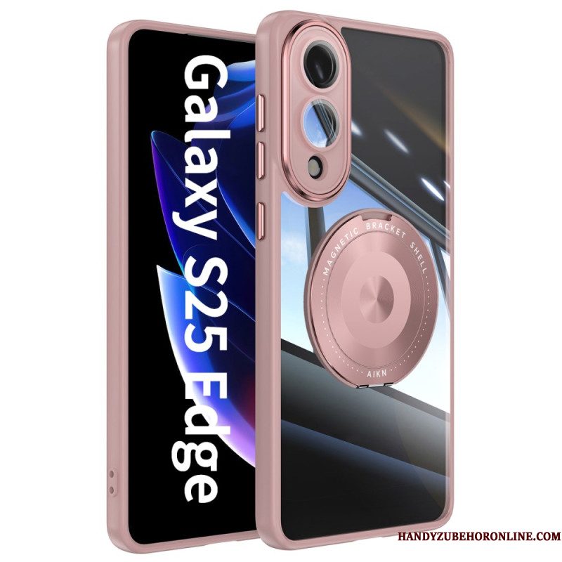 Cover Hoesje Samsung Galaxy S25 5g Edge Telefoonhoesje Draaibare Houder En Lensbeschermer