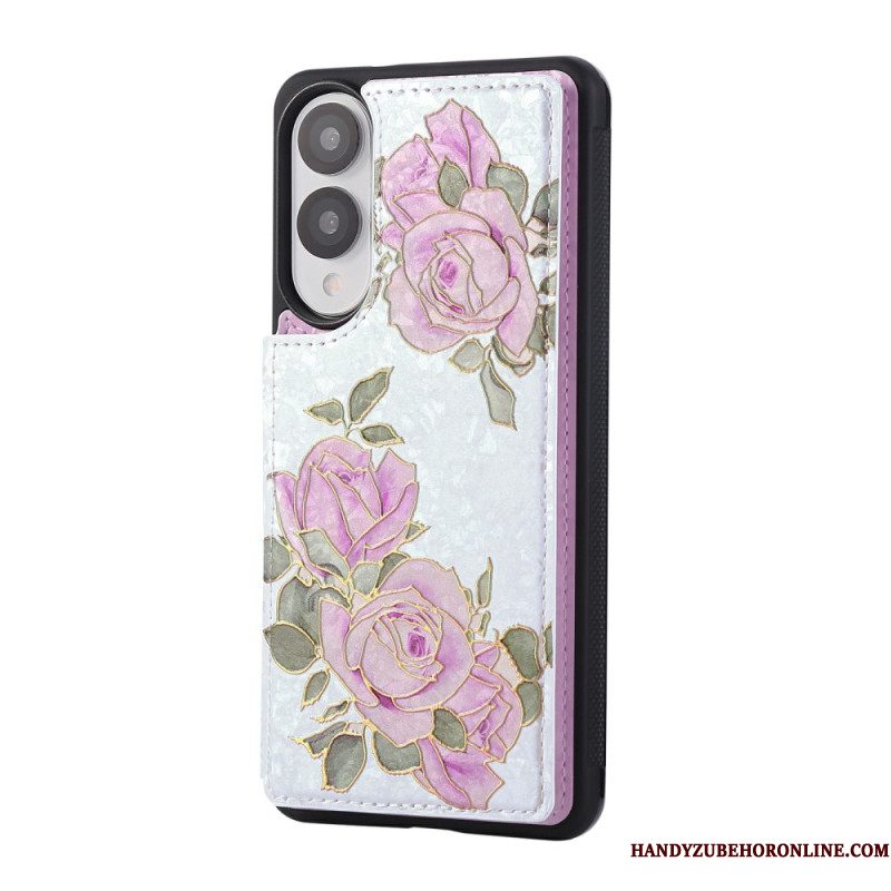Cover Hoesje Samsung Galaxy S25 5g Edge Telefoonhoesje Kaarthouder Met Bloemenmotief