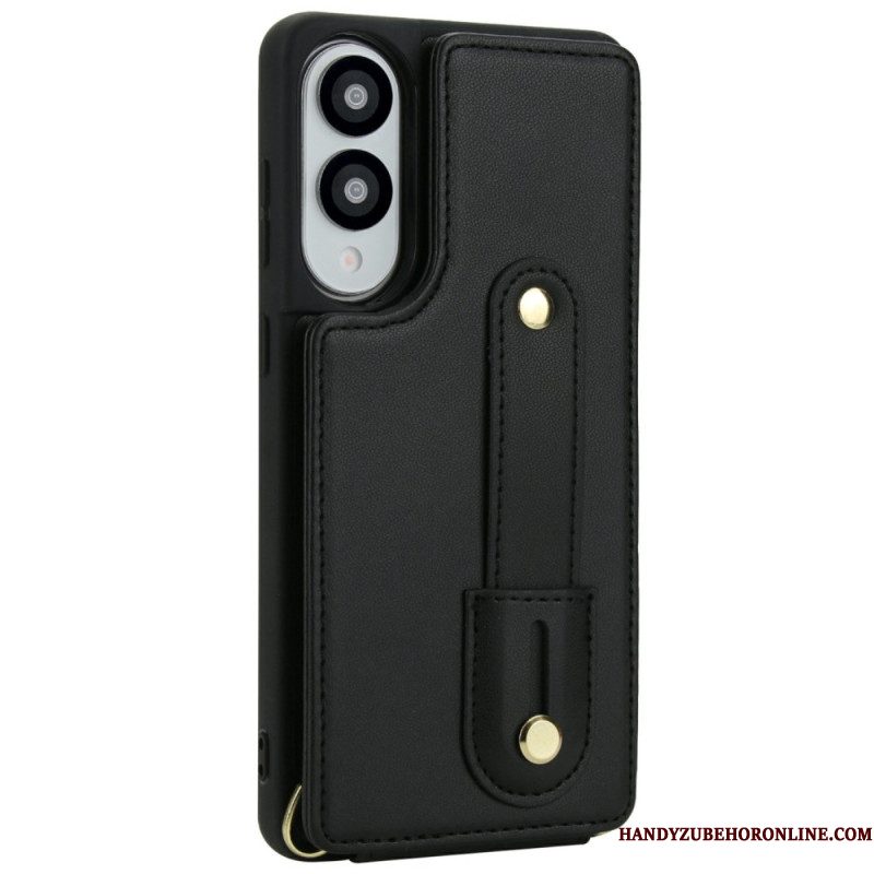 Cover Hoesje Samsung Galaxy S25 5g Edge Telefoonhoesje Kaarthouder Met Riempje En Schouderriem