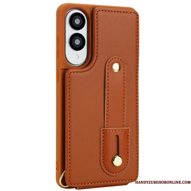 Cover Hoesje Samsung Galaxy S25 5g Edge Telefoonhoesje Kaarthouder Met Riempje En Schouderriem