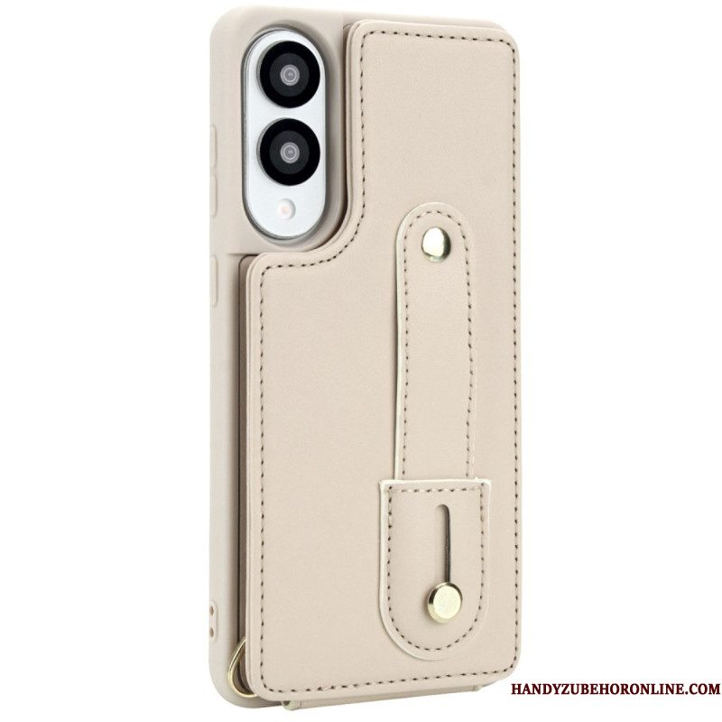Cover Hoesje Samsung Galaxy S25 5g Edge Telefoonhoesje Kaarthouder Met Riempje En Schouderriem