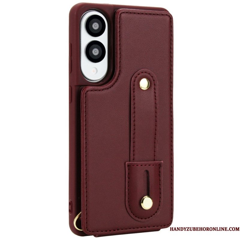 Cover Hoesje Samsung Galaxy S25 5g Edge Telefoonhoesje Kaarthouder Met Riempje En Schouderriem