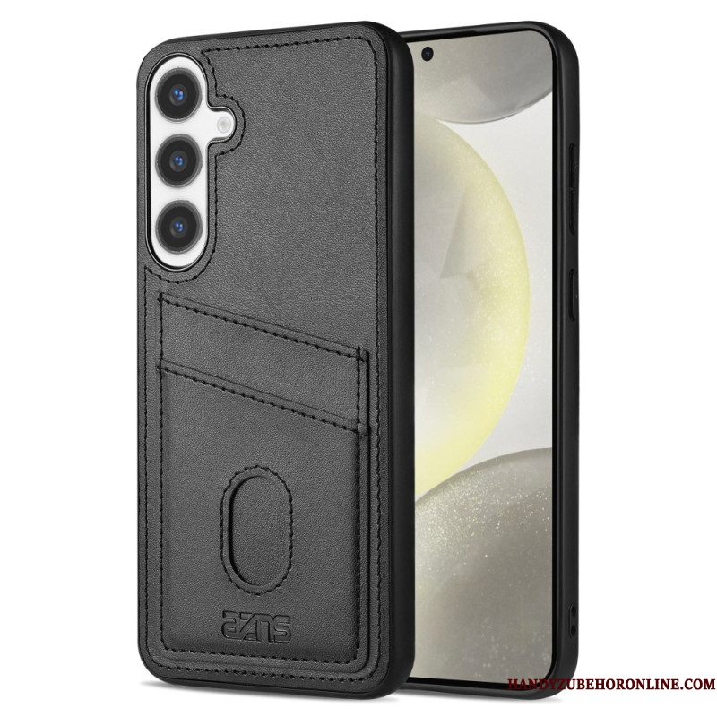 Cover Hoesje Samsung Galaxy S25 5g Telefoonhoesje Kaarthouder Van Getextureerd Leer