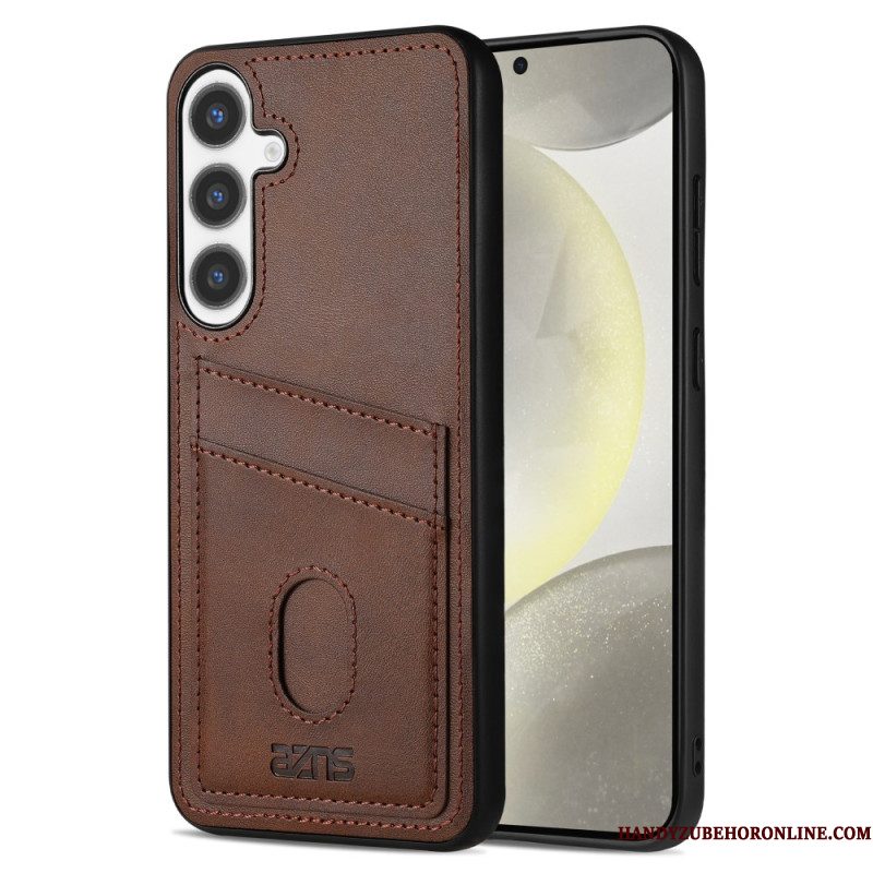 Cover Hoesje Samsung Galaxy S25 5g Telefoonhoesje Kaarthouder Van Getextureerd Leer