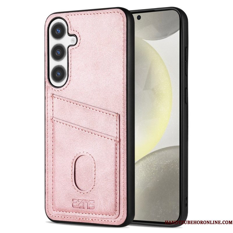 Cover Hoesje Samsung Galaxy S25 5g Telefoonhoesje Kaarthouder Van Getextureerd Leer