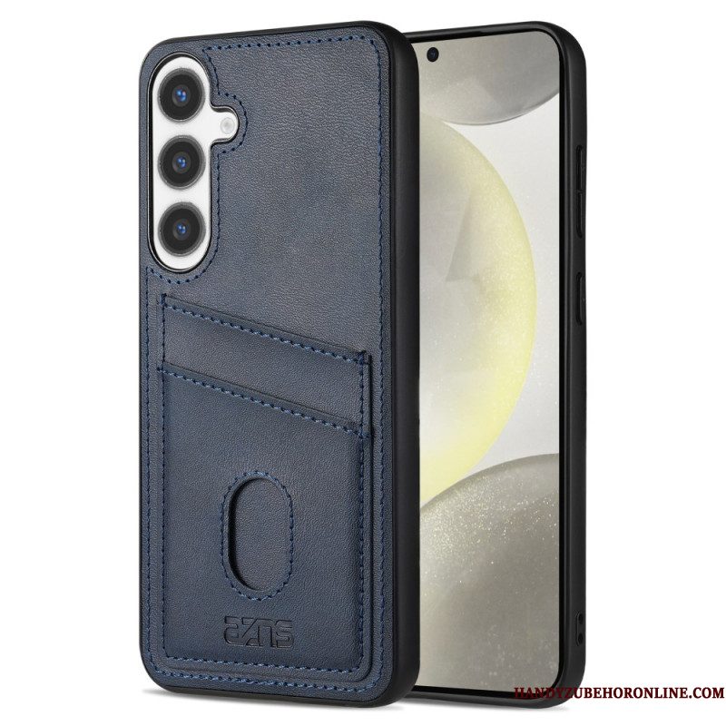 Cover Hoesje Samsung Galaxy S25 5g Telefoonhoesje Kaarthouder Van Getextureerd Leer
