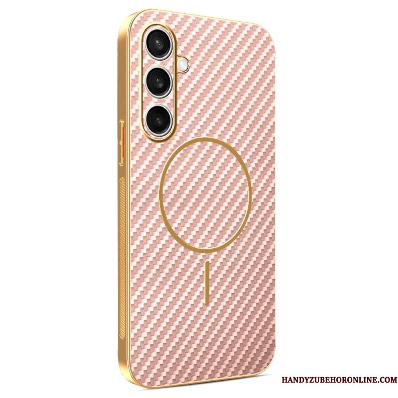 Cover Hoesje Samsung Galaxy S25 Fe Telefoonhoesje Magsafe Met Koolstofvezeldesign