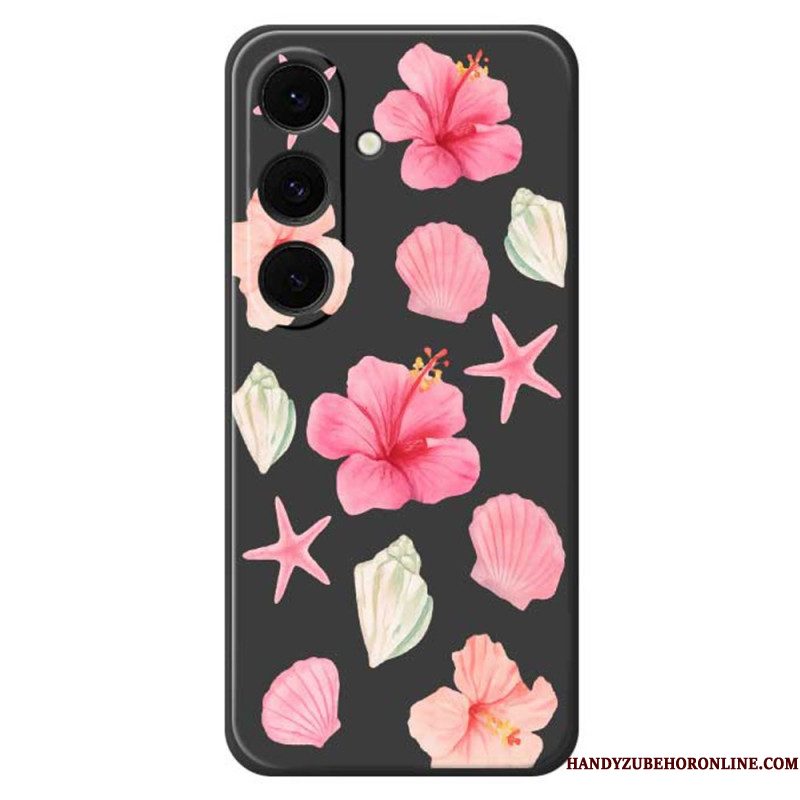 Cover Hoesje Samsung Galaxy S25 Fe Telefoonhoesje Siliconen Met Bloemen En Schelpen