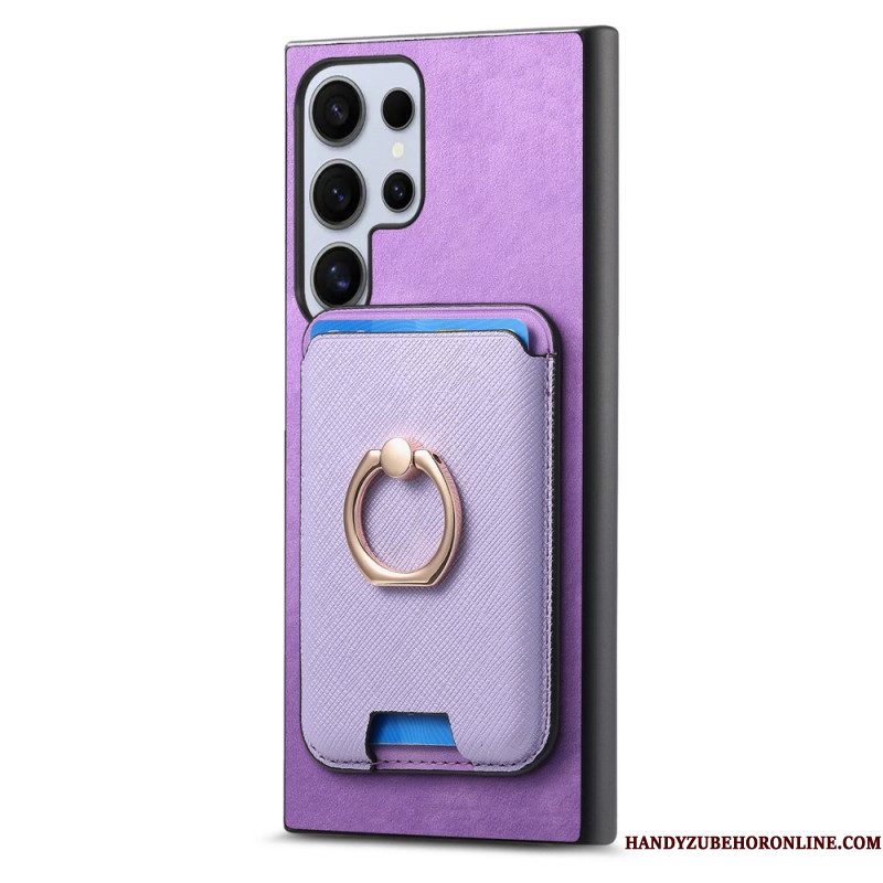 Cover Hoesje Samsung Galaxy S25 Ultra 5g Telefoonhoesje Afneembare Magnetische Kaarthouder En -standaard