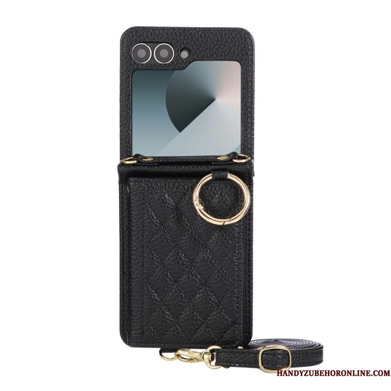 Cover Hoesje Samsung Galaxy Z Flip 7 Fe Telefoonhoesje Gewatteerd Met Schouderband