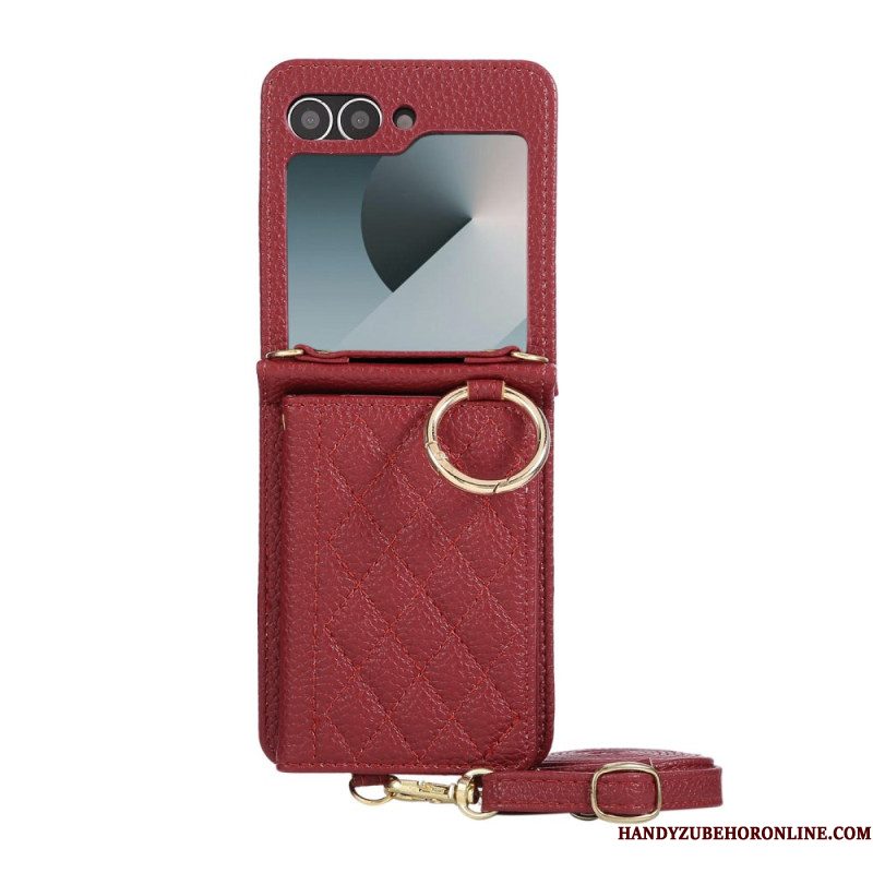 Cover Hoesje Samsung Galaxy Z Flip 7 Fe Telefoonhoesje Gewatteerd Met Schouderband