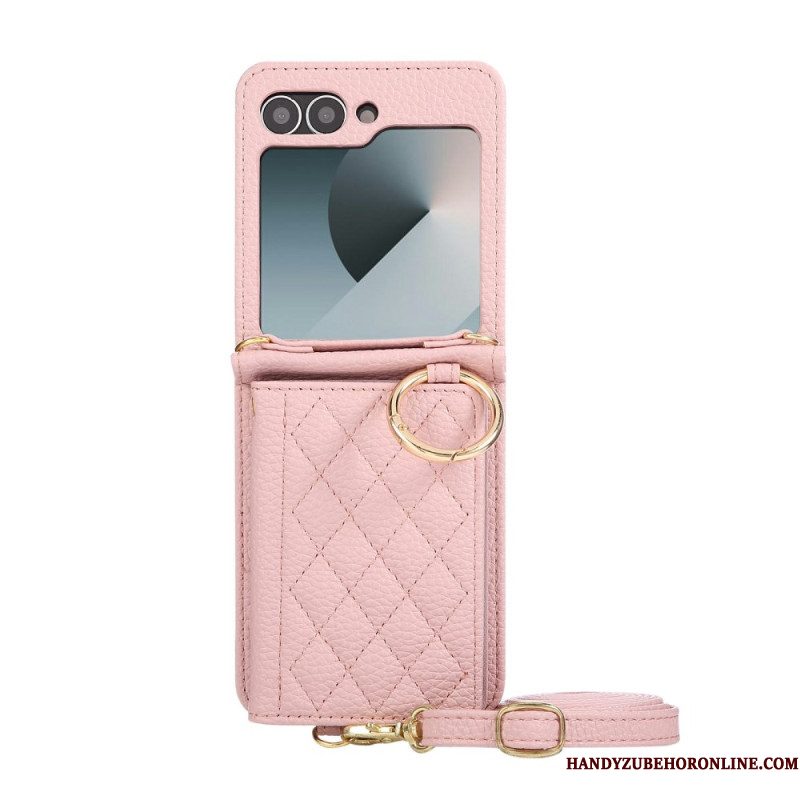 Cover Hoesje Samsung Galaxy Z Flip 7 Fe Telefoonhoesje Gewatteerd Met Schouderband
