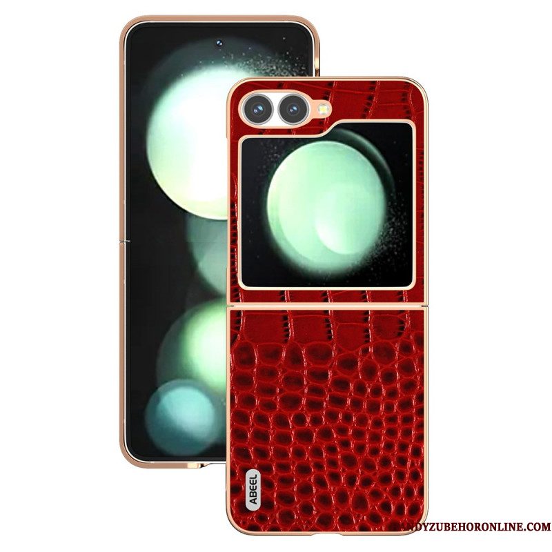 Cover Hoesje Samsung Galaxy Z Flip 7 Fe Telefoonhoesje Krokodillentextuur