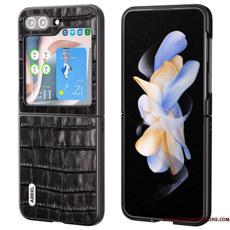 Cover Hoesje Samsung Galaxy Z Flip 7 Fe Telefoonhoesje Premium Krokodillenleerstructuur