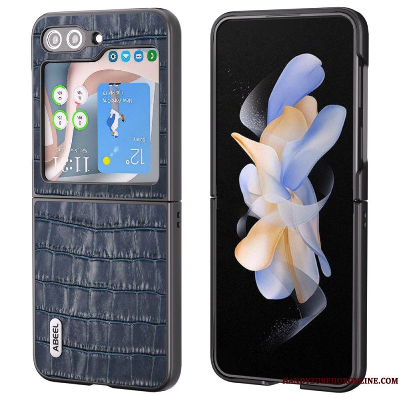 Cover Hoesje Samsung Galaxy Z Flip 7 Fe Telefoonhoesje Premium Krokodillenleerstructuur