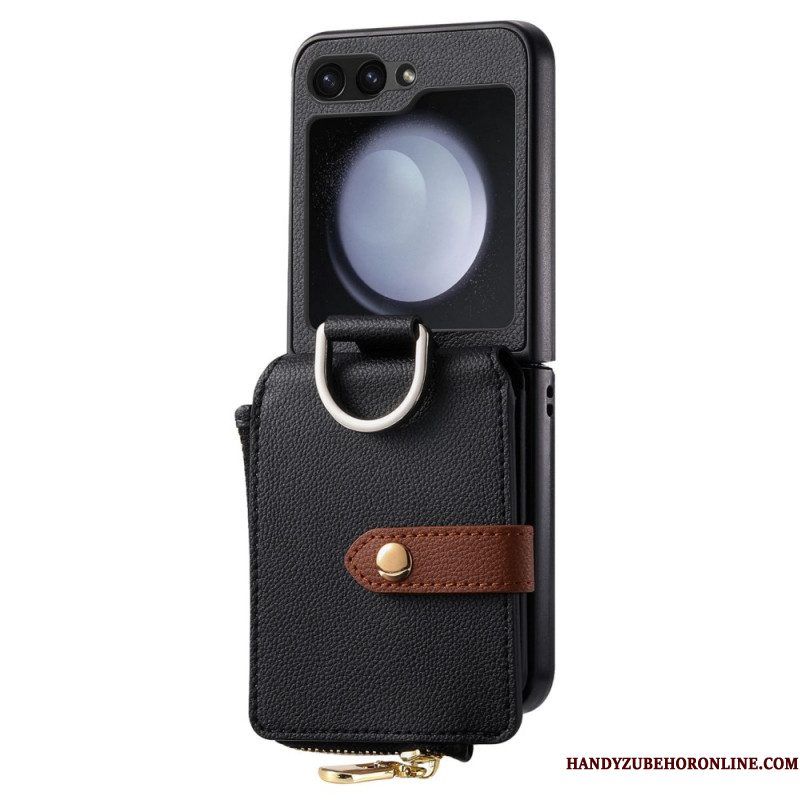 Cover Hoesje Samsung Galaxy Z Flip 7 Fe Telefoonhoesje Vak Met Rits En Ringhouder