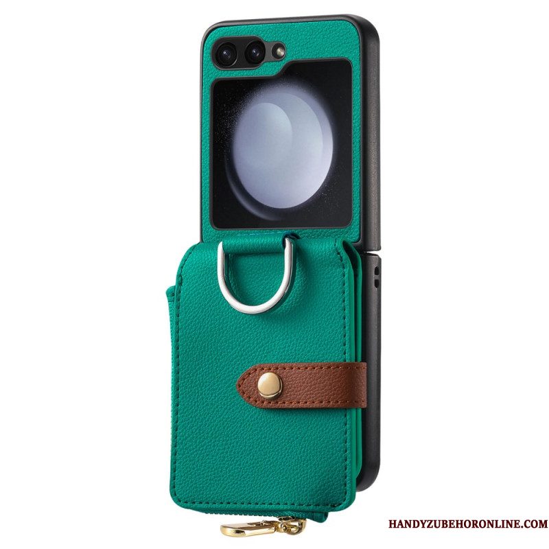 Cover Hoesje Samsung Galaxy Z Flip 7 Fe Telefoonhoesje Vak Met Rits En Ringhouder
