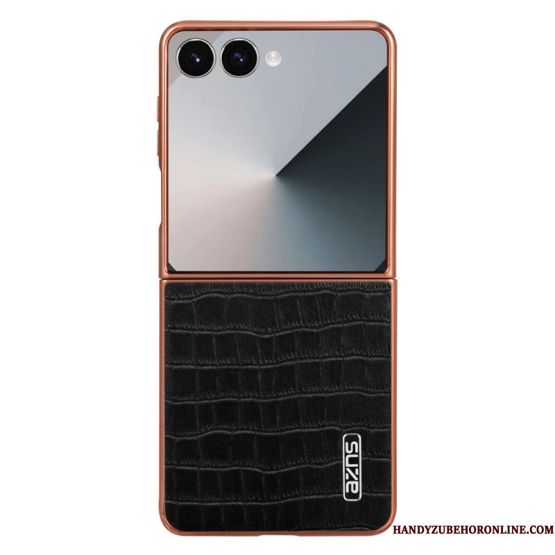 Cover Hoesje Samsung Galaxy Z Flip 7 Telefoonhoesje Krokodillenstijl
