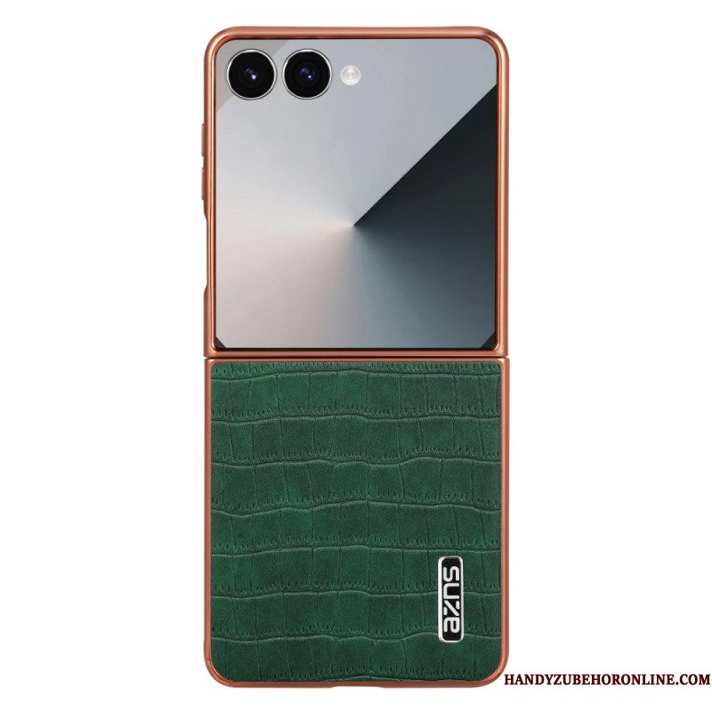 Cover Hoesje Samsung Galaxy Z Flip 7 Telefoonhoesje Krokodillenstijl