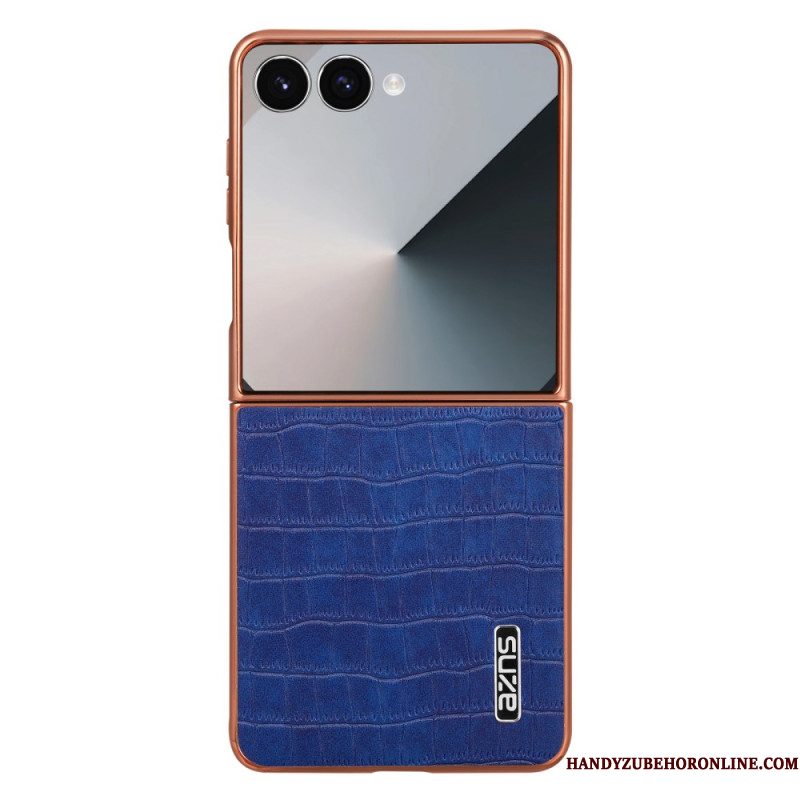 Cover Hoesje Samsung Galaxy Z Flip 7 Telefoonhoesje Krokodillenstijl