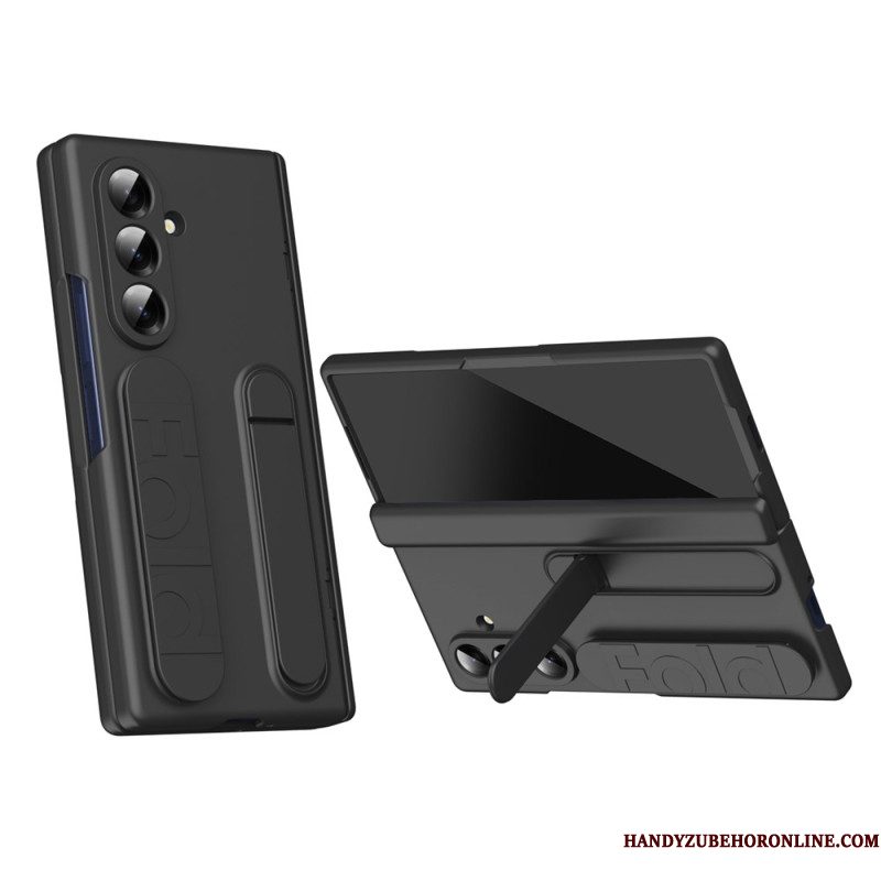Cover Hoesje Samsung Galaxy Z Fold 7 Telefoonhoesje Handmatige Riem En Gehard Glazen Schermbeschermer Beschermer