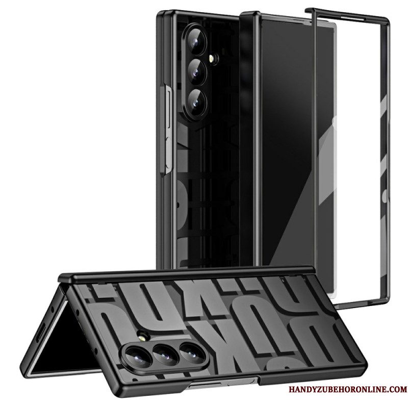 Cover Hoesje Samsung Galaxy Z Fold 7 Telefoonhoesje Letterontwerp Met Schermbeschermer Van Gehard Glas