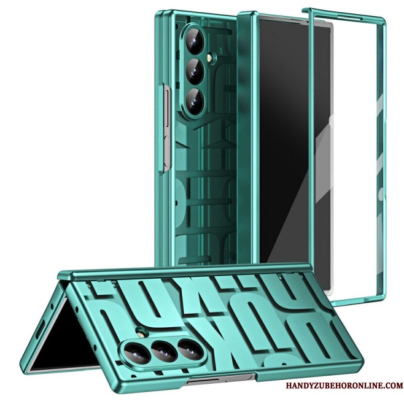 Cover Hoesje Samsung Galaxy Z Fold 7 Telefoonhoesje Letterontwerp Met Schermbeschermer Van Gehard Glas