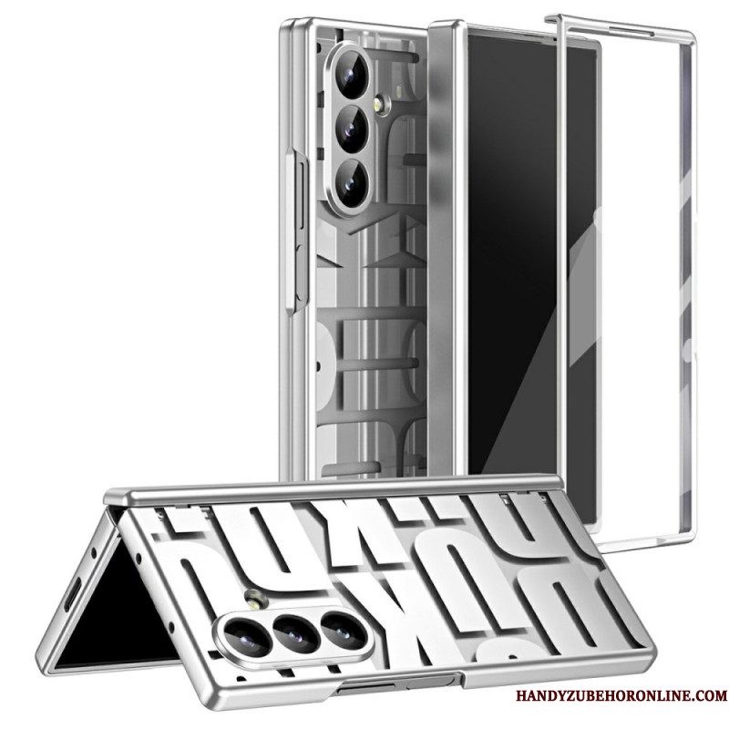 Cover Hoesje Samsung Galaxy Z Fold 7 Telefoonhoesje Letterontwerp Met Schermbeschermer Van Gehard Glas