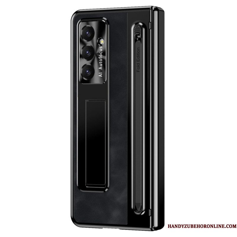 Cover Hoesje Samsung Galaxy Z Fold 7 Telefoonhoesje Standaard Met Lederlook En Stylushouder