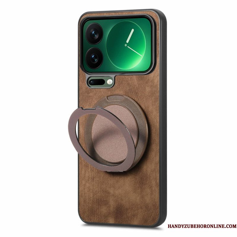 Cover Hoesje Xiaomi 17 Pro Telefoonhoesje Draaibare Standaard Retro Ledertextuur