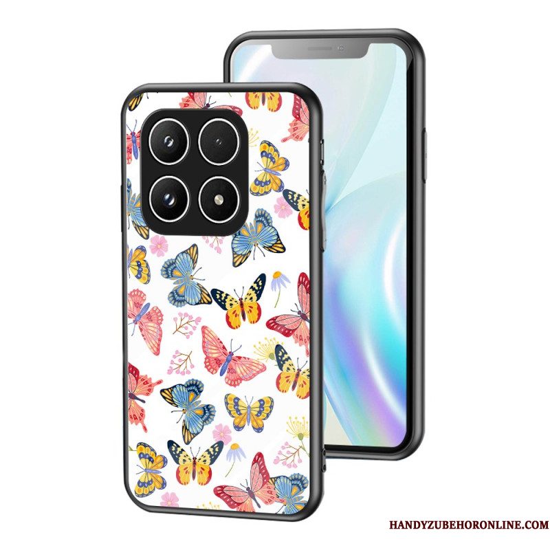 Cover Hoesje Xiaomi 17 Telefoonhoesje Gehard Glas Met Vlinderpatroon