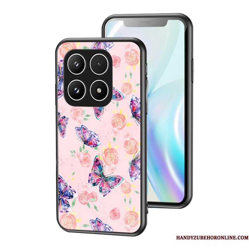 Cover Hoesje Xiaomi 17 Telefoonhoesje Gehard Glas Met Vlinderpatroon