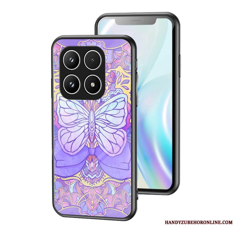 Cover Hoesje Xiaomi 17 Telefoonhoesje Gehard Glas Met Vlinderpatroon
