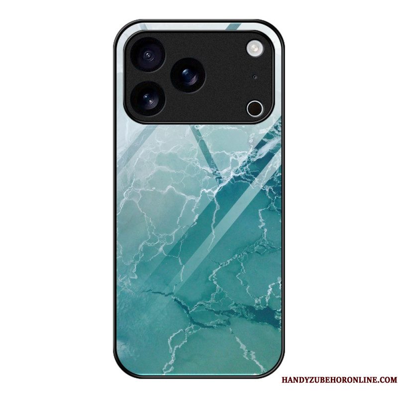 Cover Hoesje iPhone 17 Pro Max Telefoonhoesje Gehard Glas Marmer